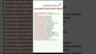 JavaScript Dom cheat sheet l 
