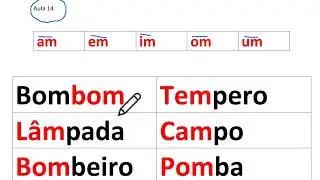 Aula 14- Leitura de palavras  com am em im om um