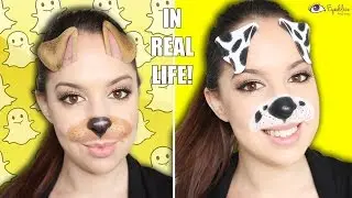 Snapchat в реальной жизни! Урок макияжа с собачьим фильтром || EyedolizeMakeup