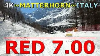 Cervinia Italy ❄️ Red 7.00 Cieloalto 2106m | Matterhorn GoPro 4K POV Family Ski April 2025