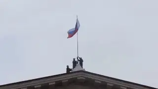 Ukraine War - Ukrainian students on Russian flag raising ceremony in Crimea Ukraine