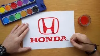 How to draw Honda logo (car logos)