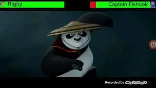 Rigby vs Captain Fishook with Healthbars
