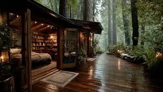 🌧️Rainy Night in a Forest Cabin Calming Rain Sounds for Deep Sleep & Relaxation
