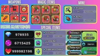LEGEND OF SLIME HACK MAGIC ITEMS -  RELICS -  HEART GEM - ASTROLOGY - MINE - DUNGEONS