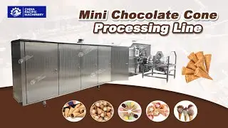 Mini Chocolate Cone Processing Line with PLC Control|Automatic Mini Ice Cream Waffle Cone Machine