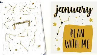 my january 2021 plan with me | constellation bullet journal theme