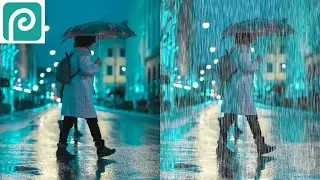 Как создать эффект дождя в Photopea