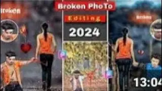 Broken phoTo Editing picsArt Tutorial JusT 3-steP ||sad❤️&zwj;🔥photo editing kaise kare||ak editor