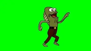 SpongeBob fred running green screen 
