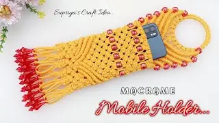 Simple Macrame Mobile Holder | Easy Macrame Mobile Hanger for Beginners | Macrame Mobile Holder