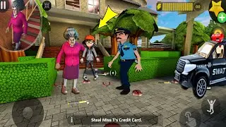 Scary Teacher 3D - New updater - troll Miss T fell face down so fun part 5453#scaryteacher3d
