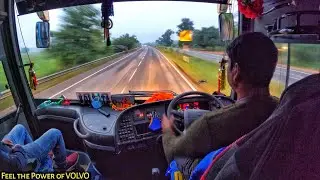 Extremely Aggressive & Insane Skilled VOLVO Bus Driving on Kolkata - Puri NH 6 Route