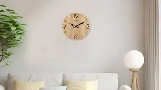 Modern Imitation Wood Grain Texture Pattern Wooden Wall Clock Living Room Bedroom Kitchen Home