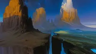8K HDR Majestic Floating Islands in Cosmic Abyss Background VR Skybox
