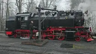 Brocken Steam Train service stop at Drei Annen Hohne  on 14 December 2023 around 1500 hrs