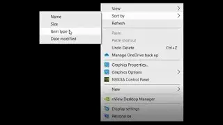 How to sort desktop icon by Item type? Window 10