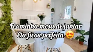 Finalmente fiz minha mesa de jantar, ela ficou incrível