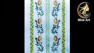 How to water color painting with Drawing a suitable pattern for a door curtain.//