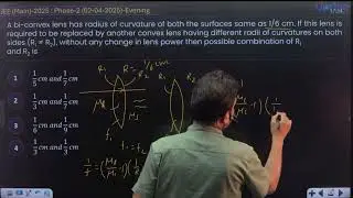A bi-convex lens has radius of curvature of both the surfaces  | JEE Main Physics | Dhirenra Kumar