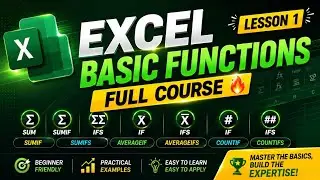 Excel Basic Functions Full Course 🔥 | SUM, AVERAGE, MAX, MIN, LEFT, RIGHT, CONCAT, IF | Hindi | L1