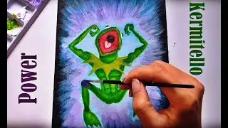 Super Kermit the Frog Painting - Powerful Kermitello  #Kermit #kermitPainting #SuperKermit