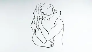 Draw a Romantic Couple Hug with Pencil | Viral Love Sketch Tutorial Step by Step