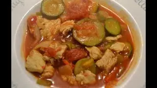 Turkey, tomatoes, peppers, courgettes cooked in the Cookeo