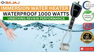 Bajaj Waterproof Immersion Heater Double Safety 1000 W Safety heater Unboxing Review And performance