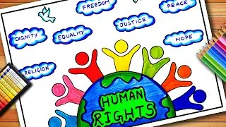 World Human Rights Day Drawing | Human Rights Day Poster | International Human Rights Day Drawing
