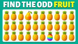 Find the ODD One Out - Fruit Edition 🍍🍇🍒 Easy, Medium, Hard - Emoji Quiz | Cow Quiz