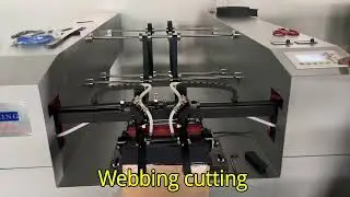 Webbing ribbon woven label tape seat belt laser cutting machine with double head. 