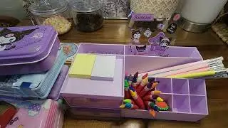 NEW pencil case and organizing my desk with Sanrio desktop pen holder #cute stationery