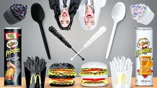 PROVOCAREA &ldquo;ALB VS. NEGRU&rdquo; || MĂN&Acirc;NCĂ 24 DE ORE ALIMENTE DE O SINGURĂ CULOARE, MARCA 123 GO! FOOD