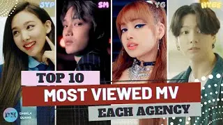 TOP 10 MOST VIEWED KPOP MV OF EACH AGENCY