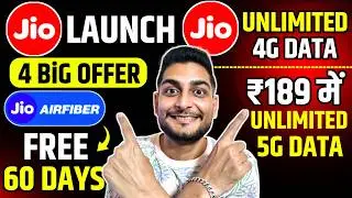 Jio 4 New Offer | Airfiber Free 60 Days | Unlimited 4g Data | 349 Free Recharge | Vi 5G | YT News