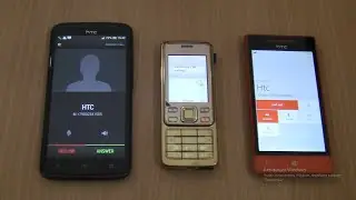Incoming call & Outgoing call at the Same time HTC One X +8s Red+Nokia 6300 Gold