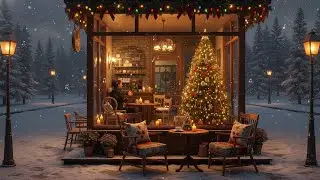 Warm Christmas Jazz 🎄 Cozy Cabin Coffee Shop Ambience & Soft Jazz Music for Relaxing