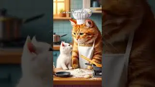 MasterChef Cat & Her Tiny Assistant! 👨&zwj;🍳🐾 #shorts