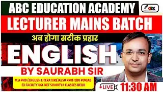 Lecturer English | Complete Preparation Strategy | By Saurabh Sir | ABC Education Academy