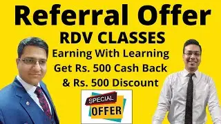 Bumper Cashback in RDV App | Now Earn With Learning | RDV Classes Referral Offer
