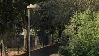 Some old Lamp posts on the footpath on billet Road