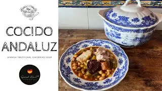 Most famous Spanish Chickpeas soup - Cocido Andaluz