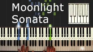Beethoven - Moonlight Sonata - Piano Tutorial Easy - How To Play (synthesia)