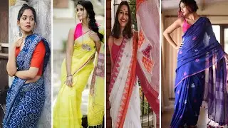 Beautiful Classy cotton saree collection, Summer cotton saree designs for office wear
