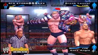 RFG Storm vs. Brock Lesnar & Kurt Angle | Handicap One on Two Match | WWE Raw!🔥🔥🔥