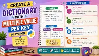 Create a Dictionary with Multiple Value Per Key in Python | Python Dictionary with Multiple Values