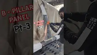 how to prepare B-pillar section panel to install pt-3 #honda #crv #autobody #autorepair #shorts