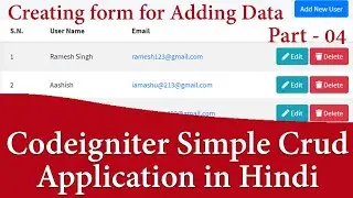 Codeigniter Simple CRUD Application in Hindi Part#04 | Creating Form for Insert Fata | learn2smart