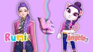 Huntrix MIRA cosplay DRESS UP CHALLENGE | My Talking Angela 2 👗🎀 #rumicosplay #rumidressup